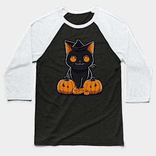 Halloween cat Baseball T-Shirt